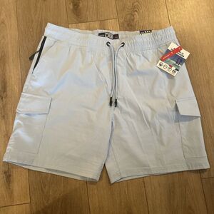 Company 81 Men's Lt Blue Performance Stretch Cargo Shorts‎ Zipper Size 2XL NEW